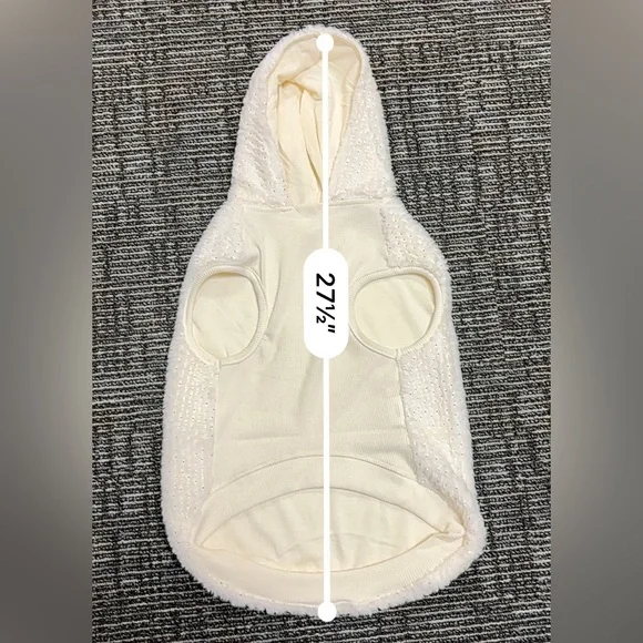 “frisco” Brand Gold Dotted XL Plush Fur Hoodie Offwhite Dog Sweater SKU 224212 - Picture 12 of 17